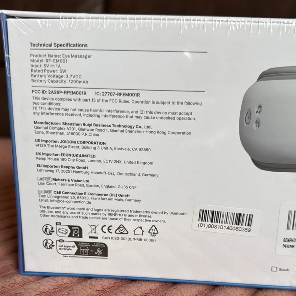 Gray Eye Massager Glasses with Ergonomic Design